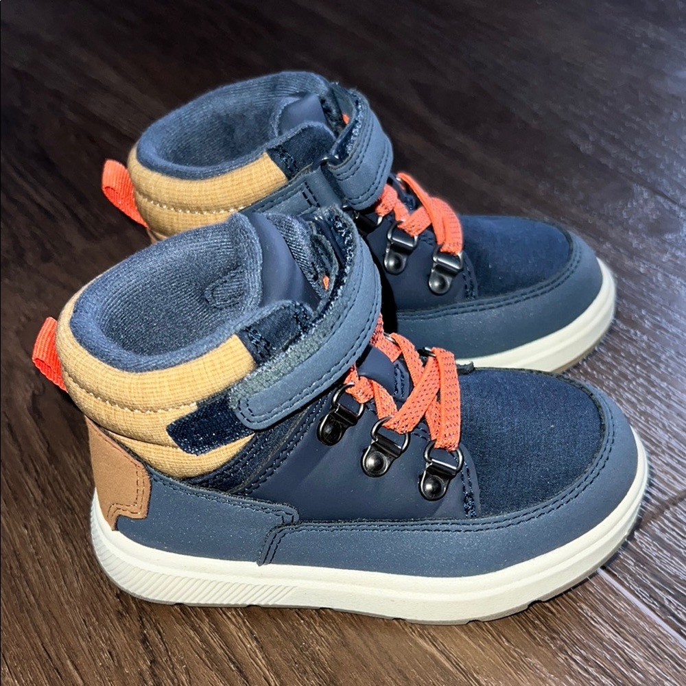 Kids Navy and Orange Boots